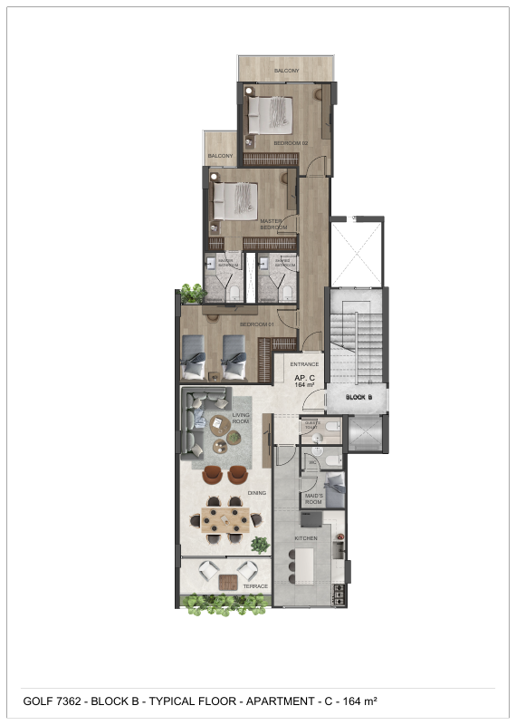 Third Typical Plan - Furniture Layout